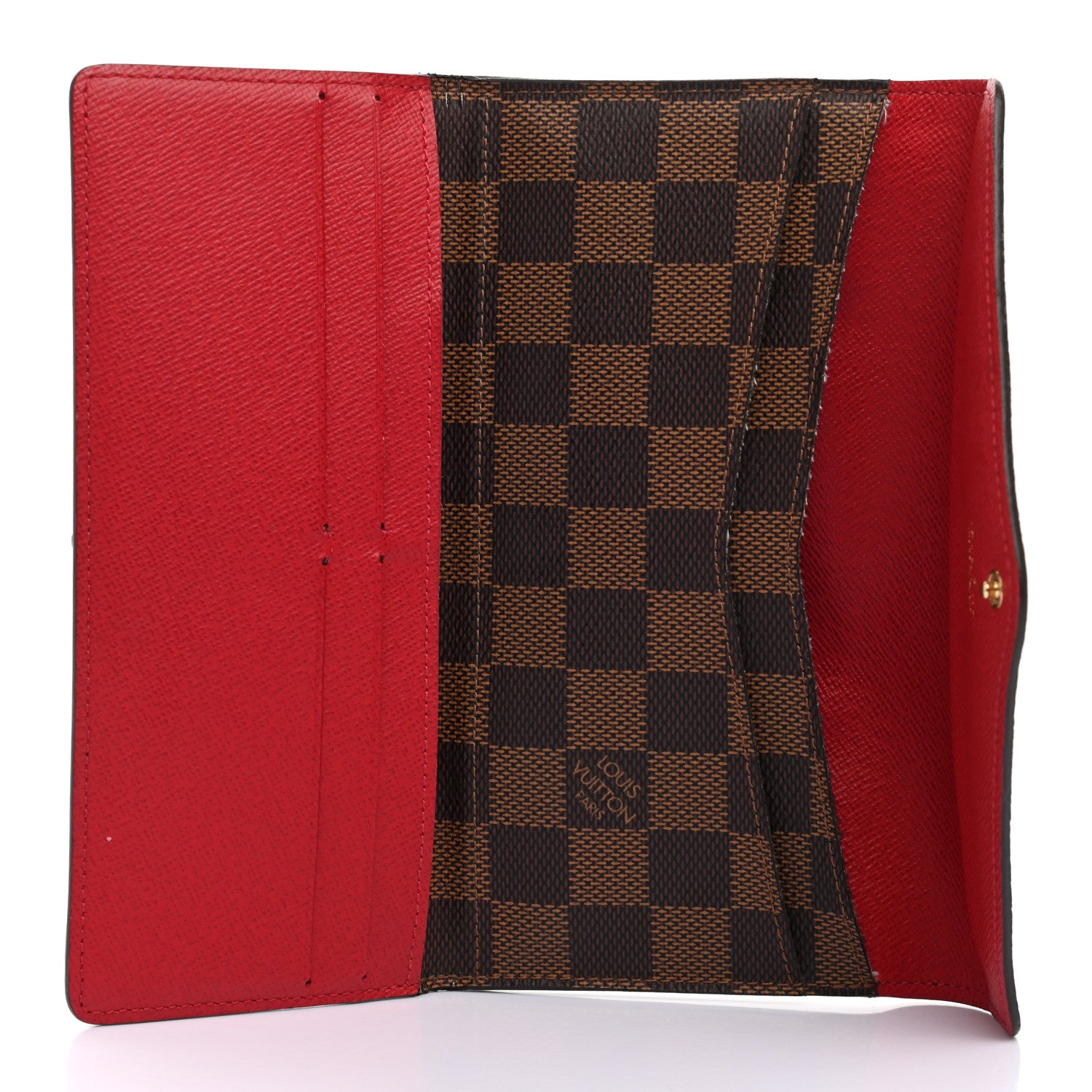 Louis Vuitton Damier Ebene Josephine Wallet Red 5 of 10
