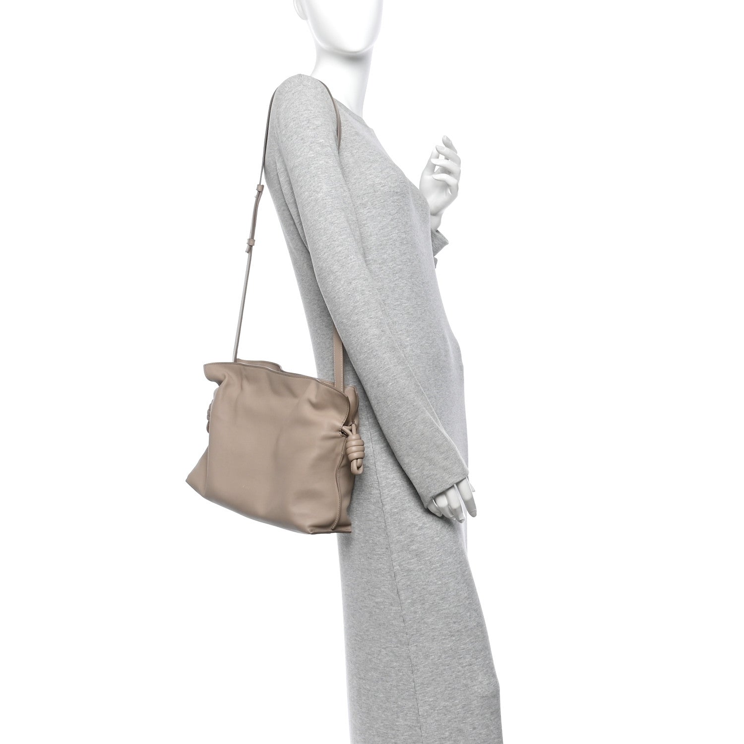 Loewe Nappa Calfskin Medium Flamenco Knot Clutch Sand 2 of 10
