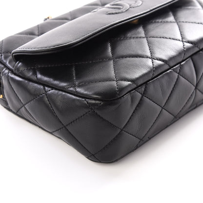 Chanel Lambskin Quilted Chain & Tassel Small Camera Case Black 5 of 12