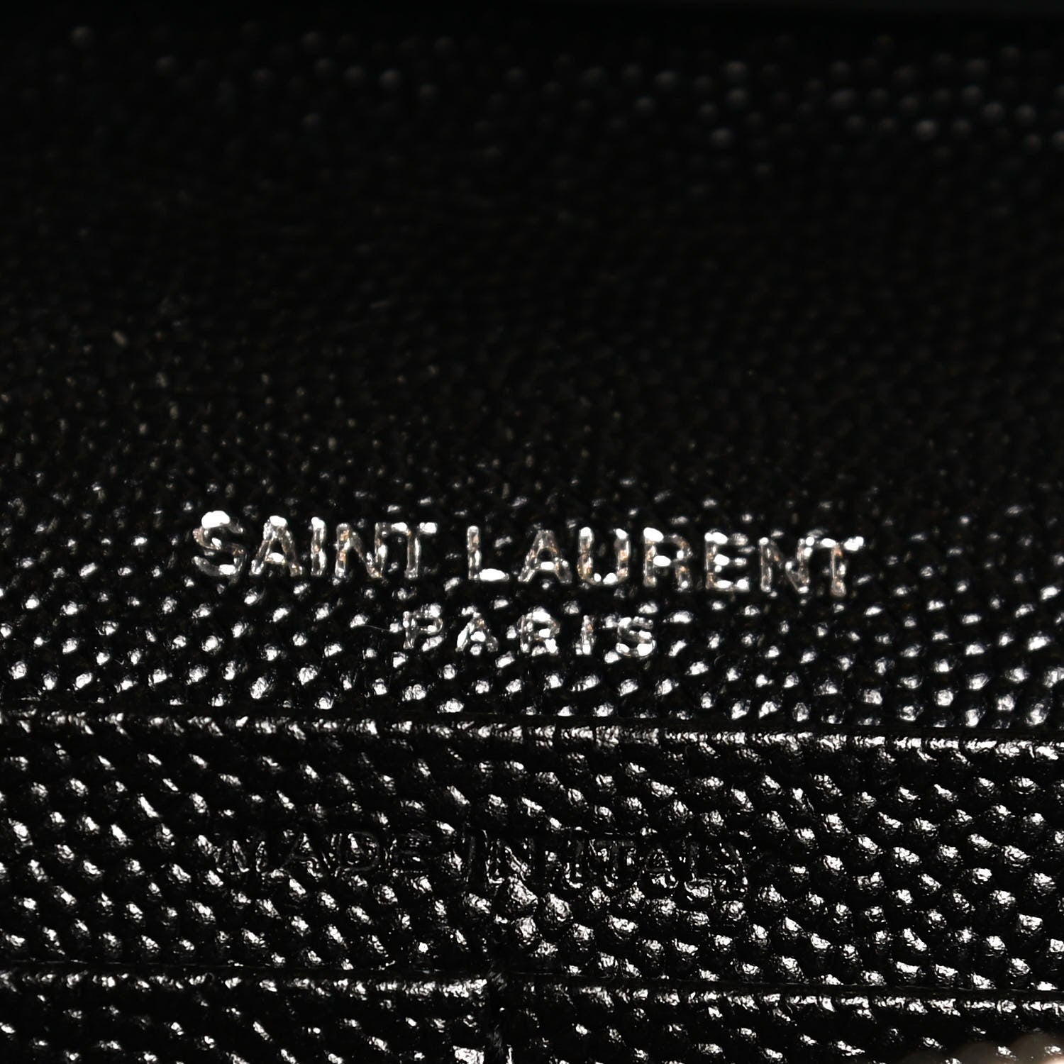 Saint Laurent Grain De Poudre Mixed Matelasse Triquilt Monogram Chain Wallet Black 6 of 10