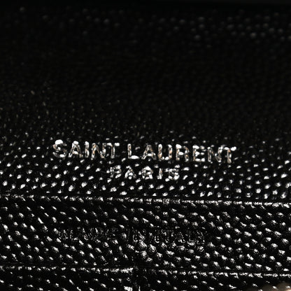 Saint Laurent Grain De Poudre Mixed Matelasse Triquilt Monogram Chain Wallet Black 6 of 10