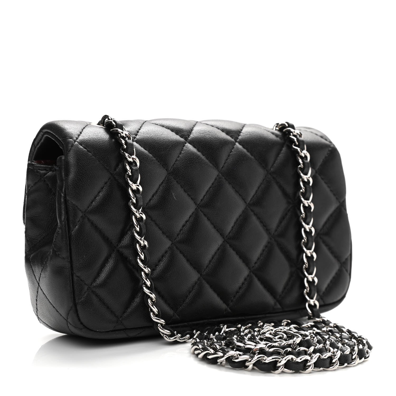 Chanel Lambskin Quilted Extra Mini Rectangular Flap Black 3 of 16