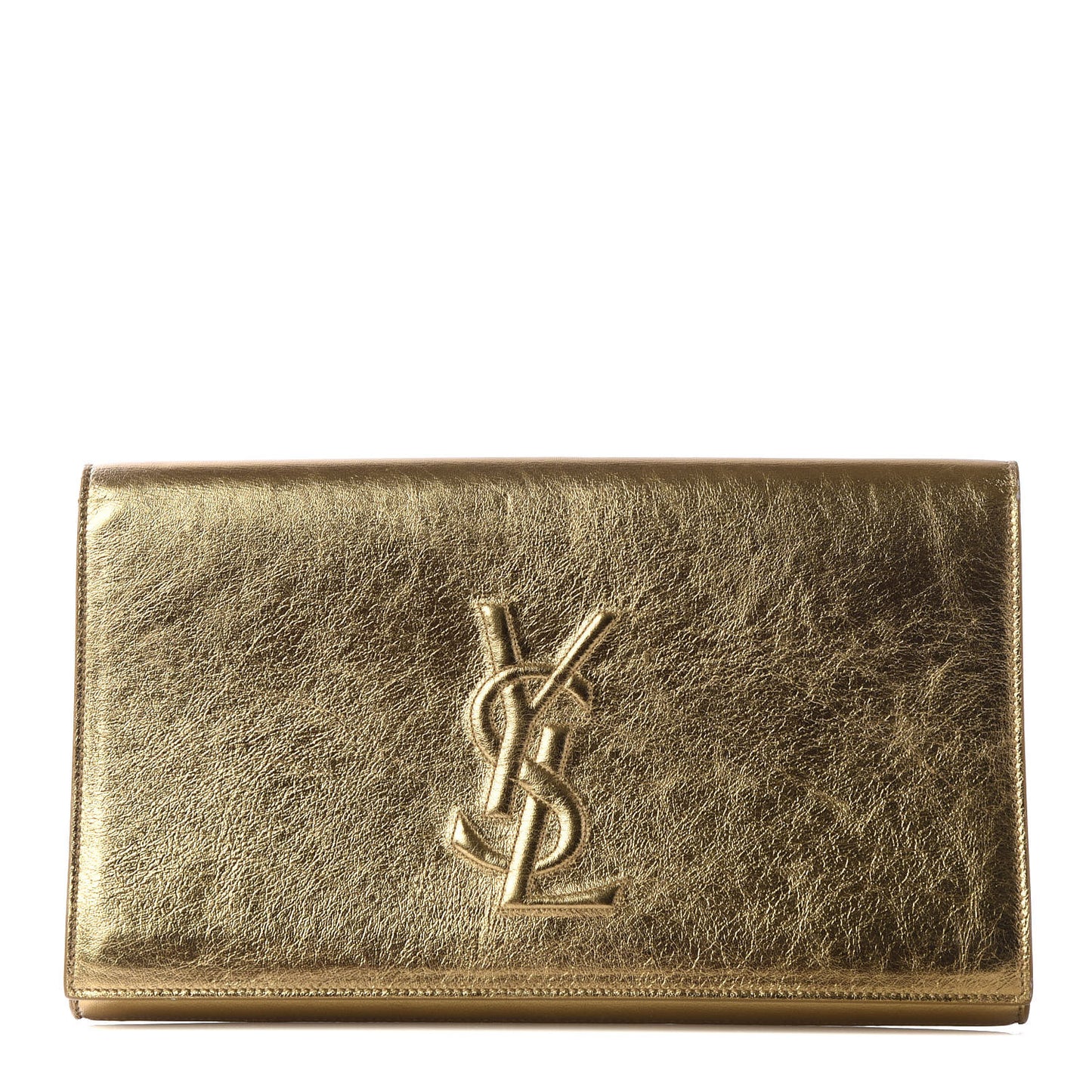 Metallic Calfskin Monogram Large Belle De Jour Clutch Gold