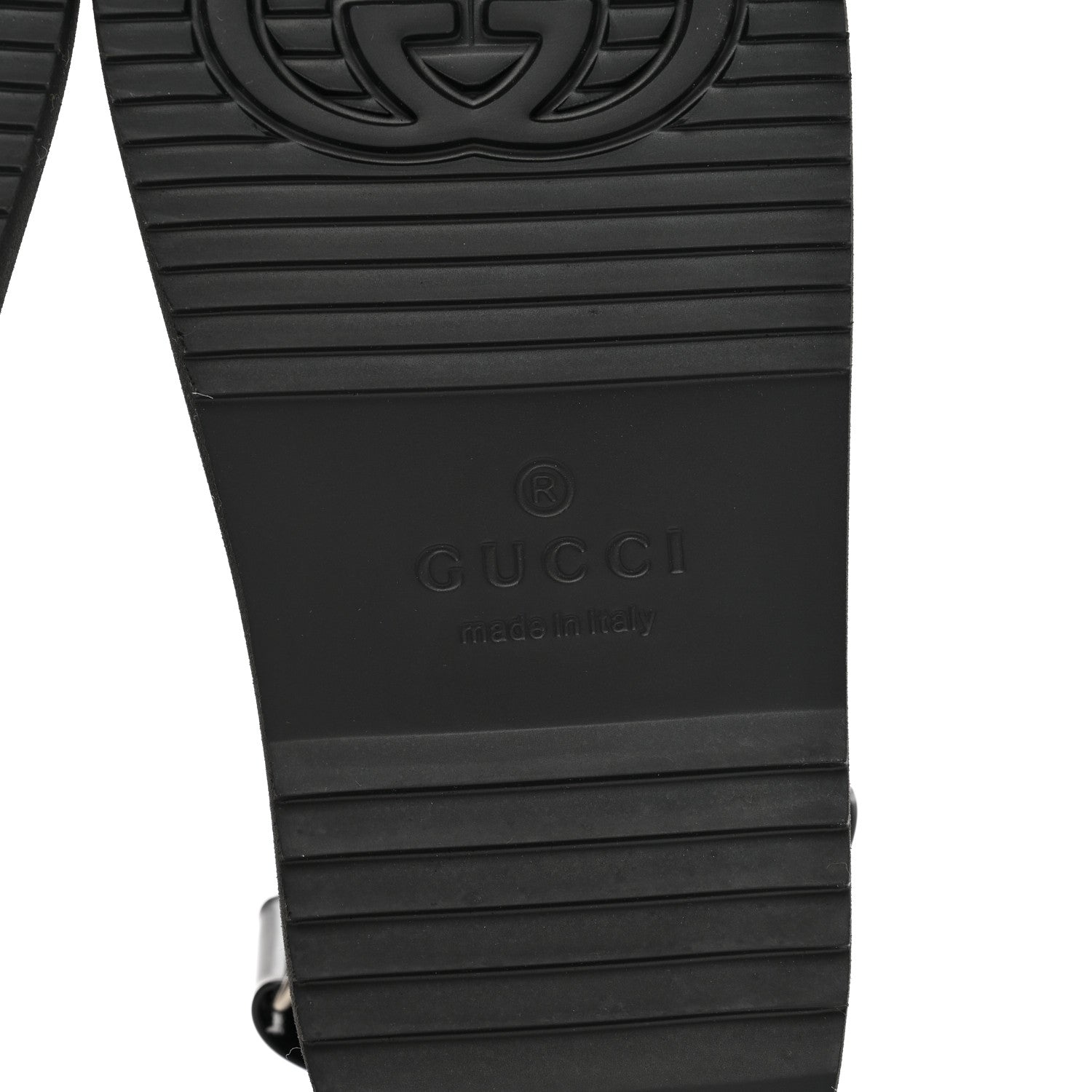 Gucci Rubber Mini Double G Womens Isla Dad Sandals 35 Black 6 of 8