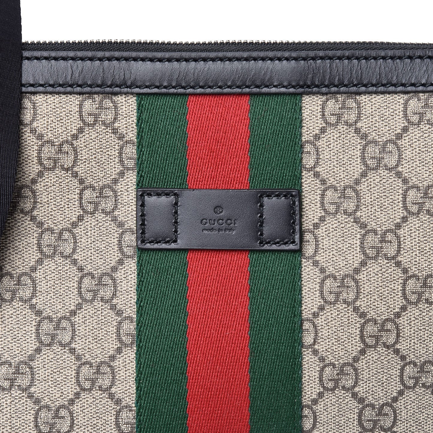 GG Supreme Monogram Web Messenger Bag Black