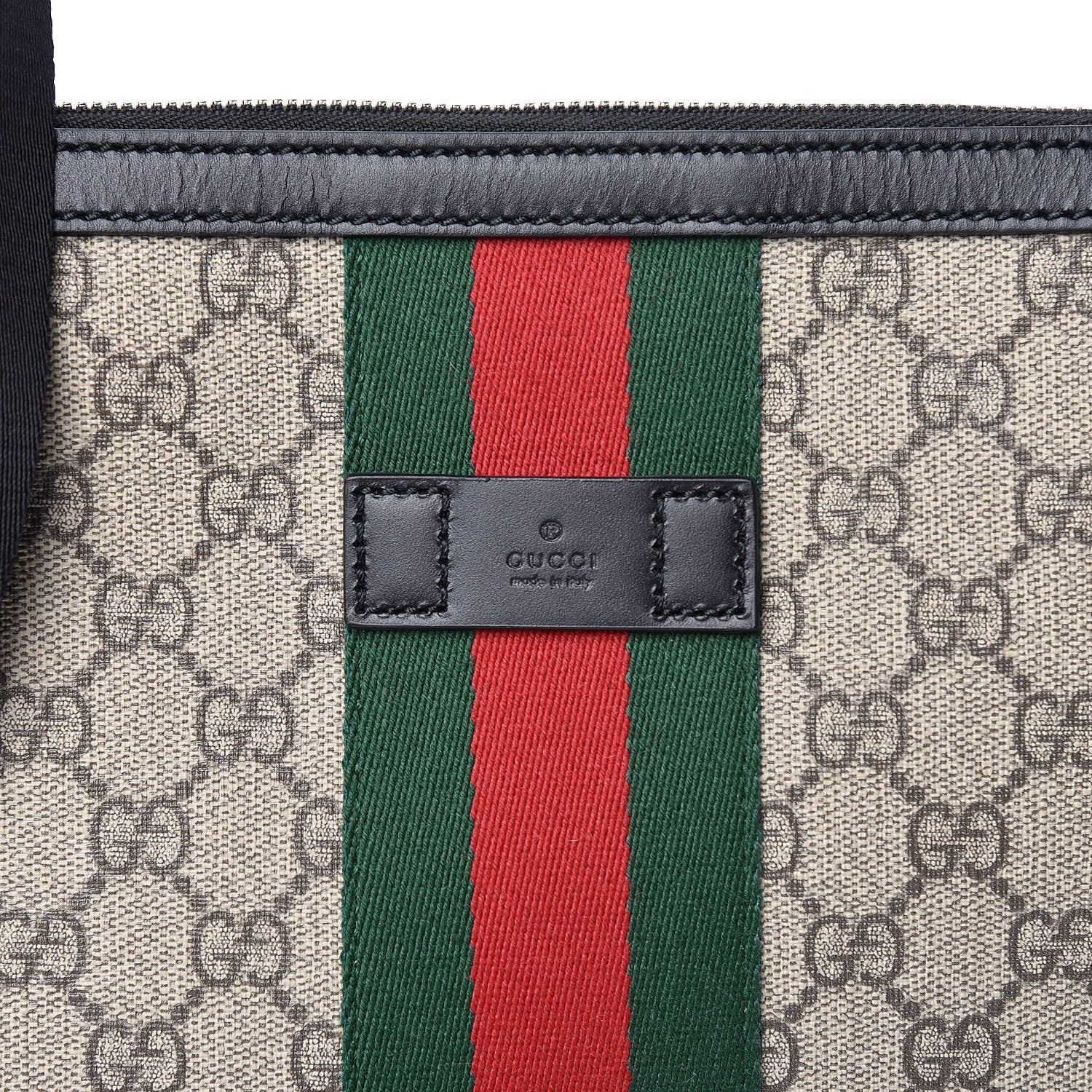 Gucci GG Supreme Monogram Web Messenger Bag Black 10 of 10