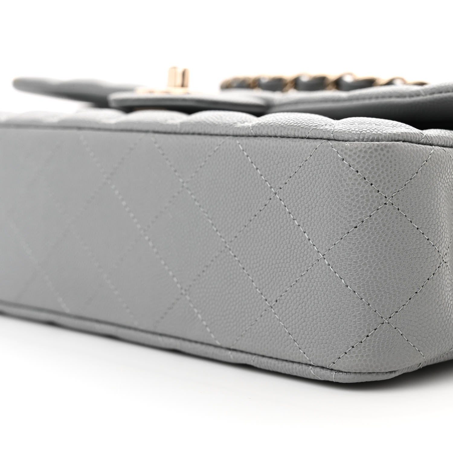 Chanel Caviar Quilted Medium Double Flap Grey 10 of 12