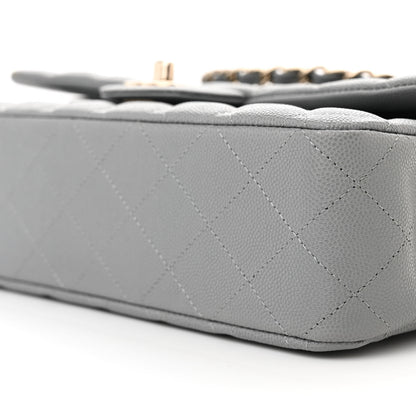 Chanel Caviar Quilted Medium Double Flap Grey 10 of 12
