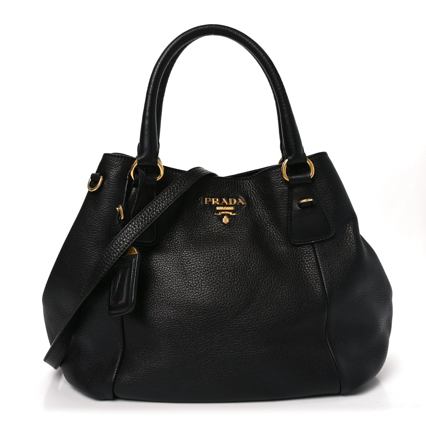 Vitello Daino Shoulder Bag Black
