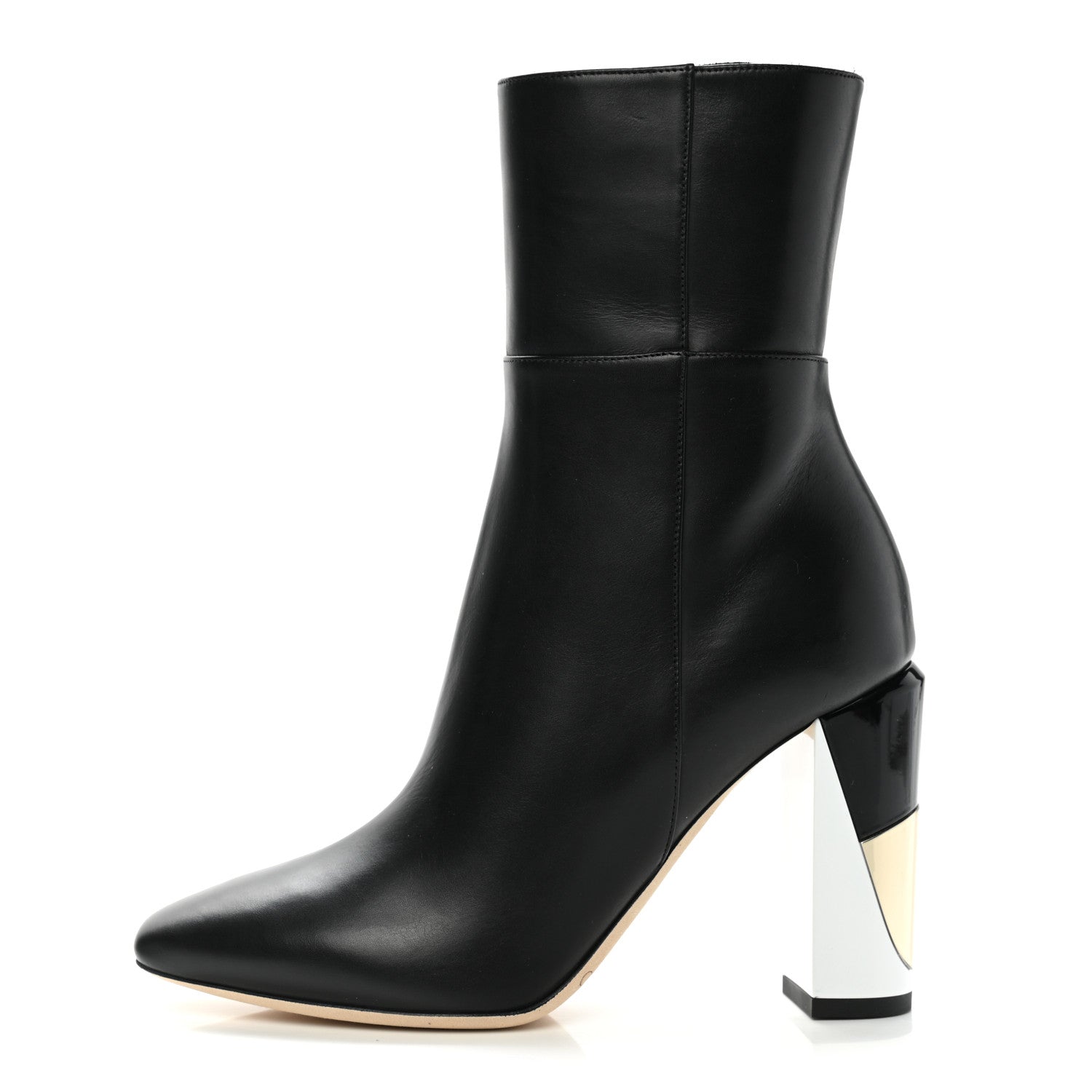 Jimmy Choo Shiny Calfskin Melrose 95 Ankle Boots 36.5 Black 1 of 8