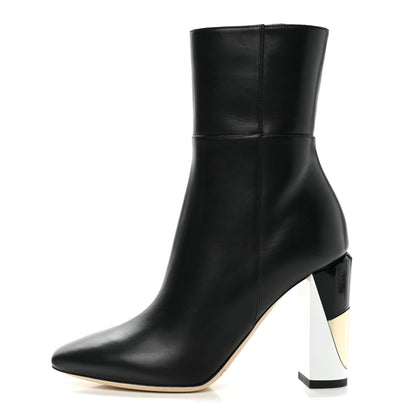 Jimmy Choo Shiny Calfskin Melrose 95 Ankle Boots 36.5 Black 1 of 8