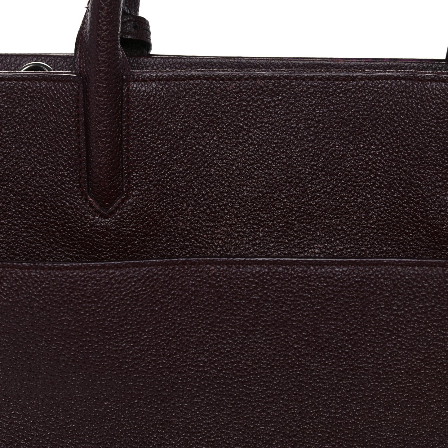 Grained Calfskin Medium Cabas Rive Gauche Amaranto