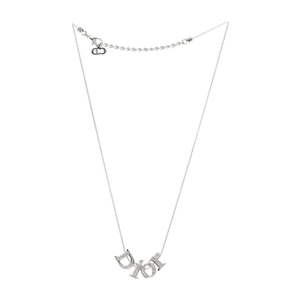 Christian Dior Metal Logo Necklace Silver 3 of 5