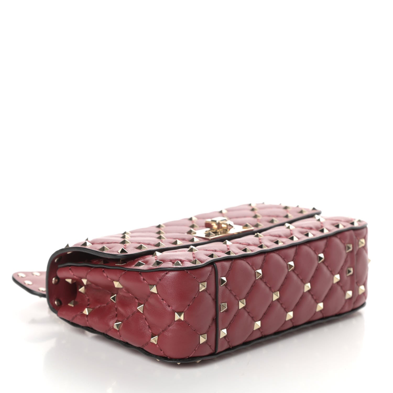 Valentino Garavani Nappa Small Rockstud Spike Shoulder Bag Rubino 5 of 9