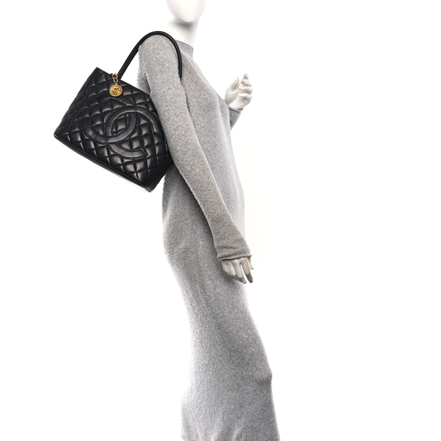 Chanel Caviar Quilted Medallion Tote Black 2 of 11