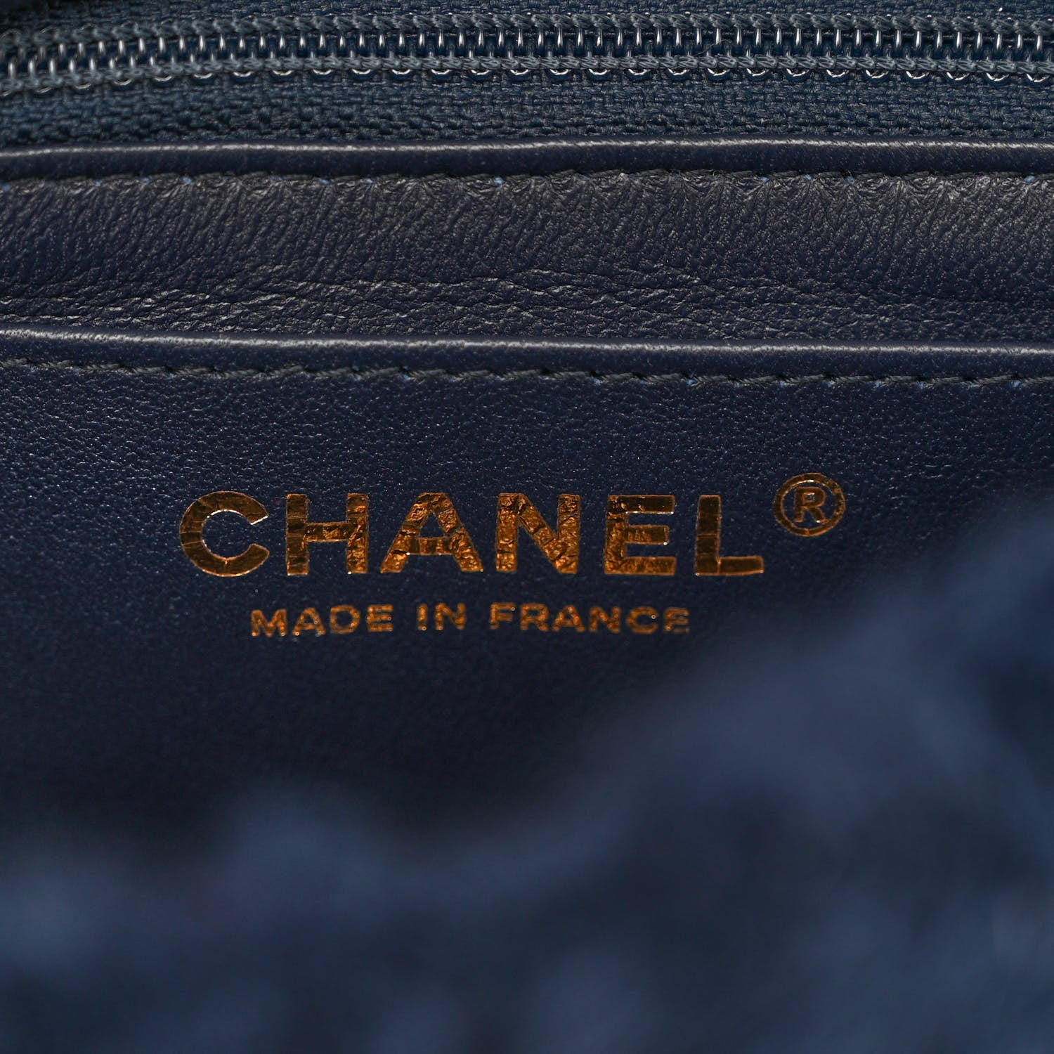 Chanel Shearling Lambskin Quilted Flap Navy Blue 6 of 10