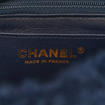Chanel Shearling Lambskin Quilted Flap Navy Blue 6 of 10