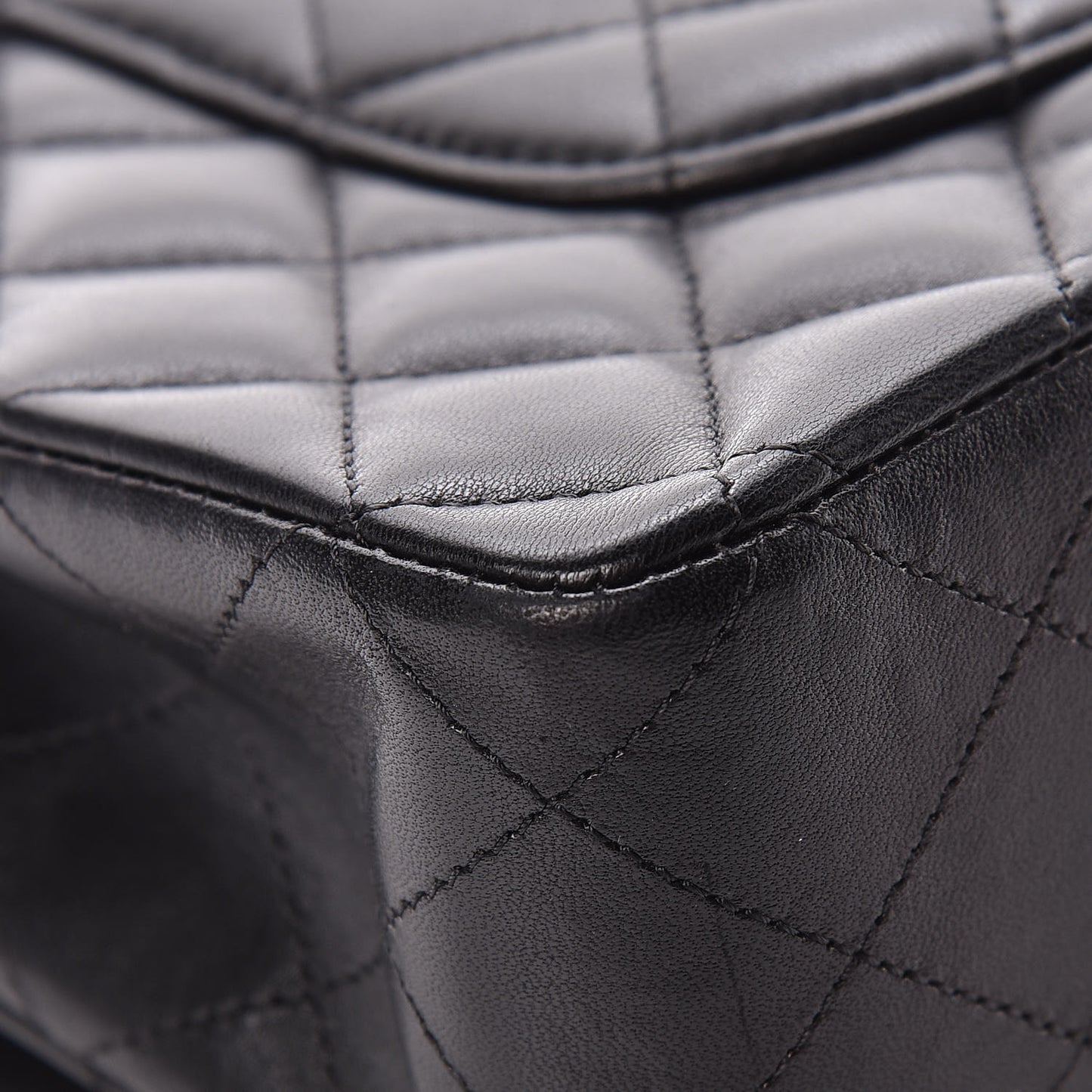 Lambskin Quilted Medium Double Flap Black