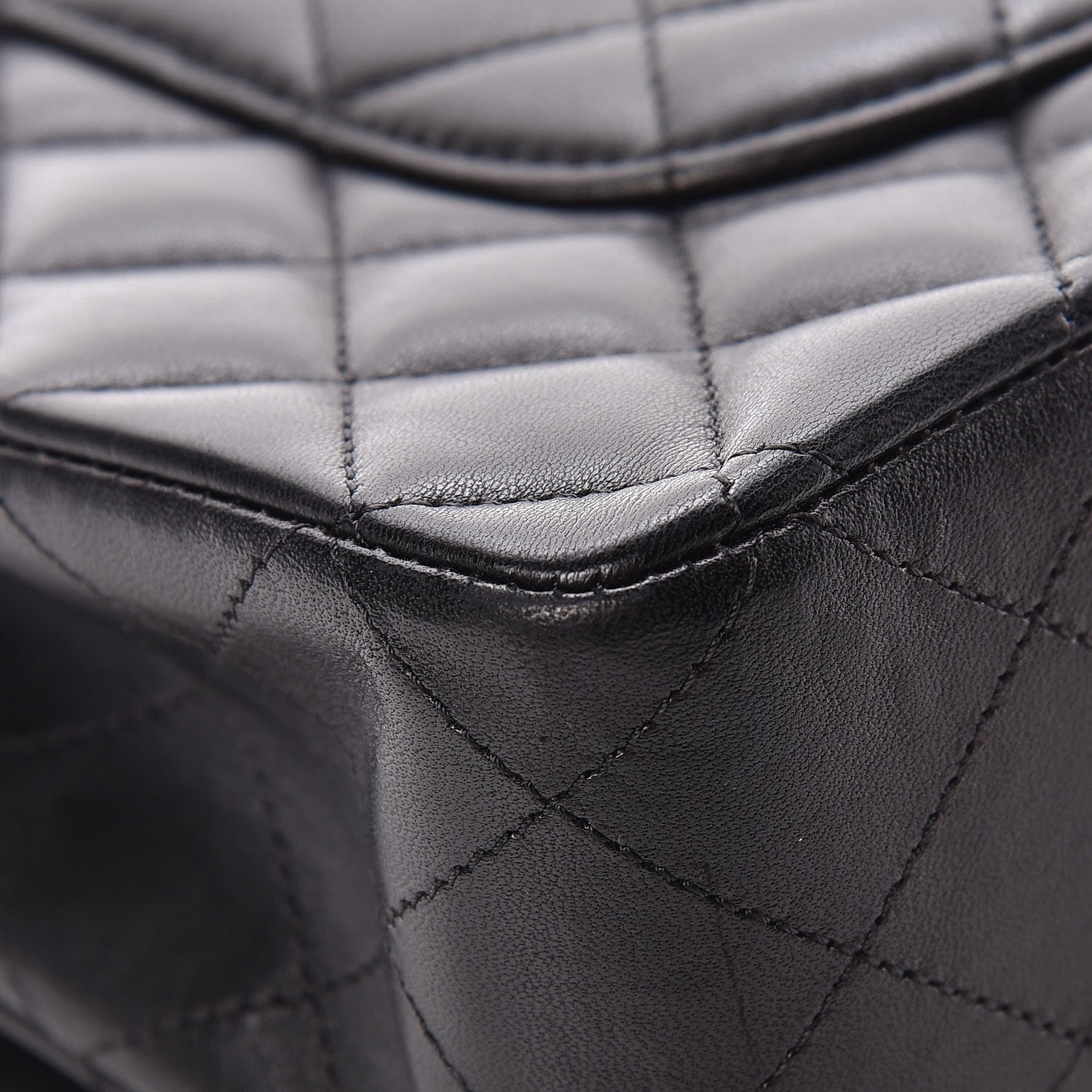 Chanel Lambskin Quilted Medium Double Flap Black 12 of 13