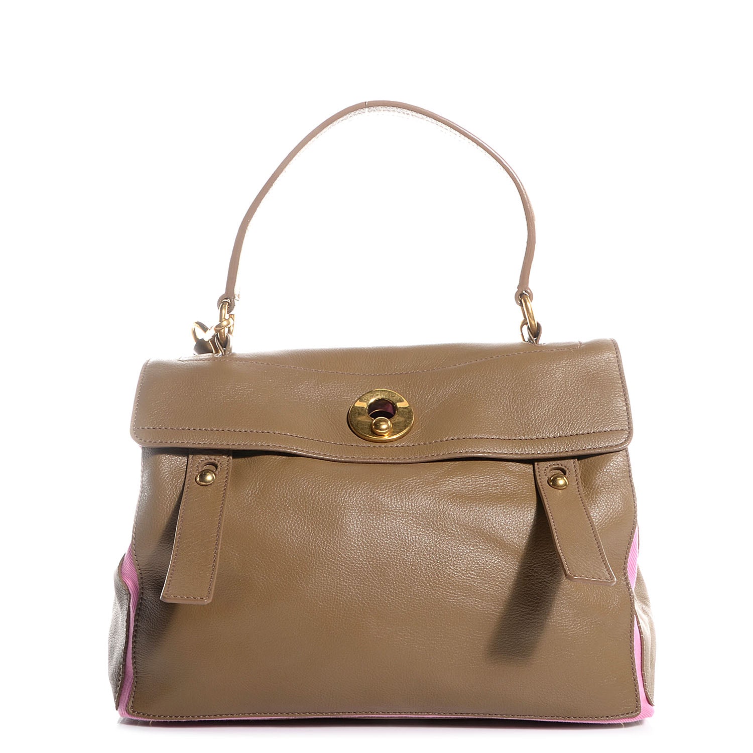 Saint Laurent Calfskin Canvas Medium Muse Two Taupe Pink 1 of 9