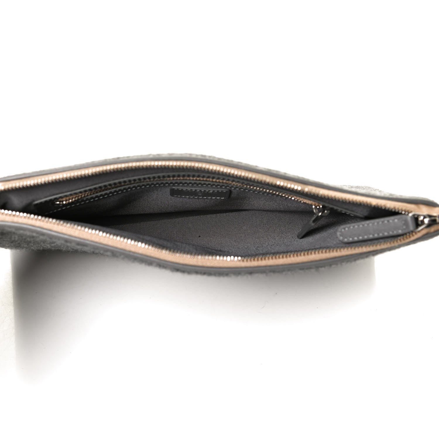 Chanel Wool Medium Deauville Cosmetic Pouch Grey 5 of 10