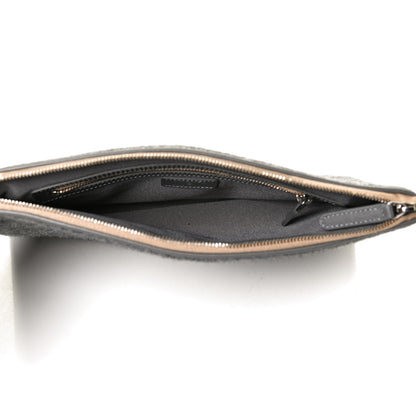 Chanel Wool Medium Deauville Cosmetic Pouch Grey 5 of 10