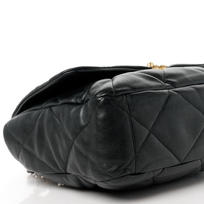 Chanel Goatskin Quilted Maxi Chanel 19 Flap Black 9 of 10
