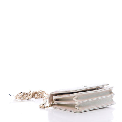 Chanel Iridescent Lambskin Quilted Mini Wallet On Chain WOC Ivory 4 of 11