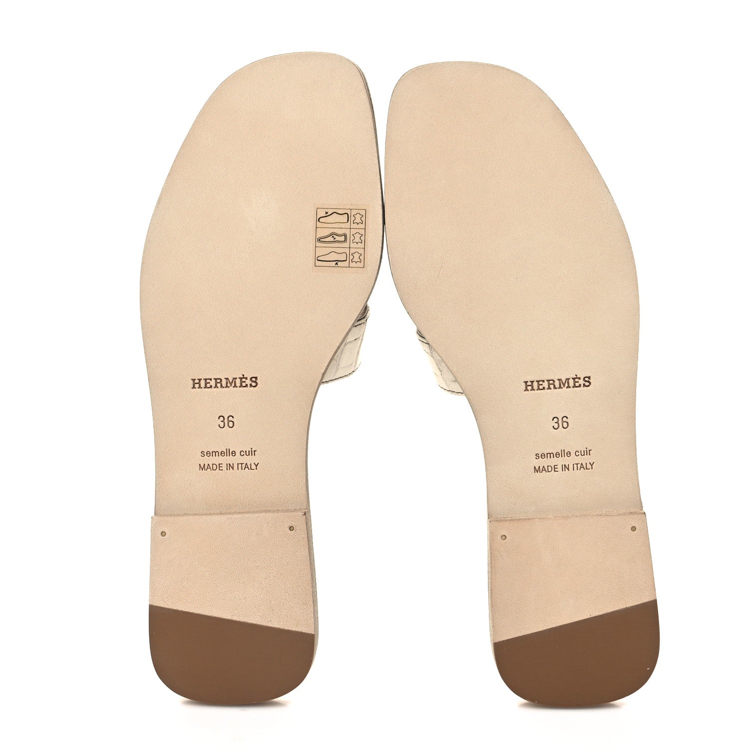 Hermes Matte Niloticus Crocodile Himalaya Oran Sandals 36 Blanc 5 of 9