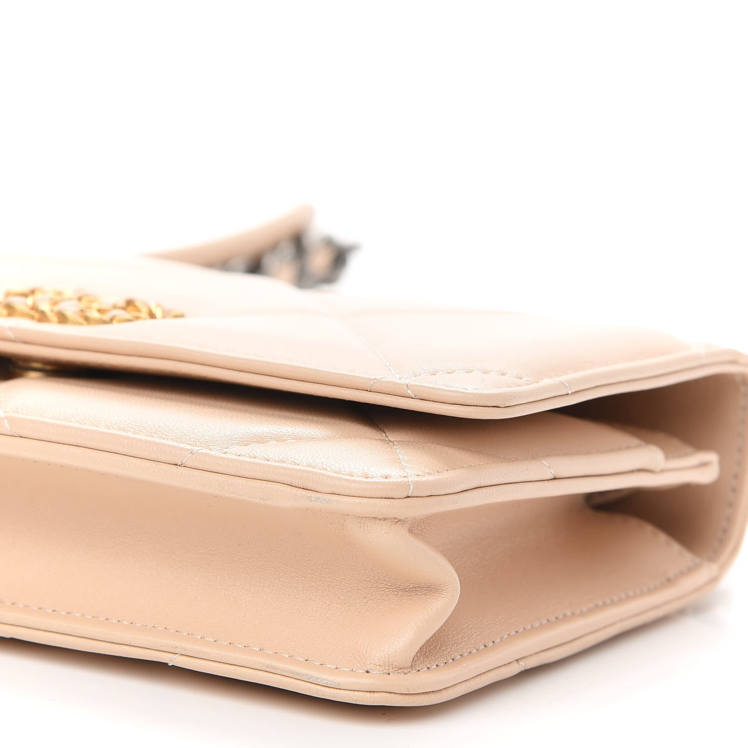 Chanel Lambskin Quilted Chanel 19 Wallet On Chain WOC Beige 10 of 10
