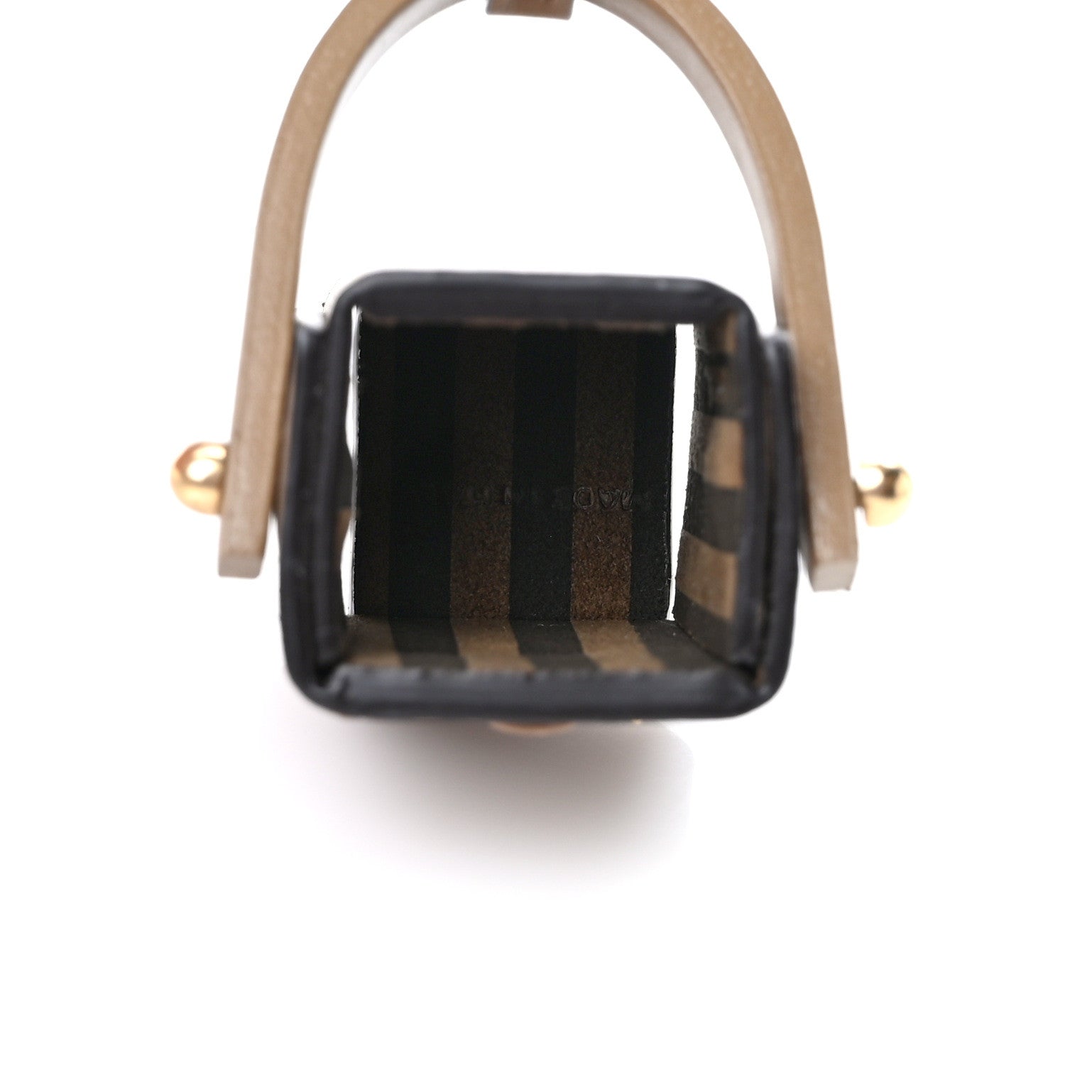 Fendi Vitello King Bucket Perfume Holder Key Charm Tortora 3 of 4
