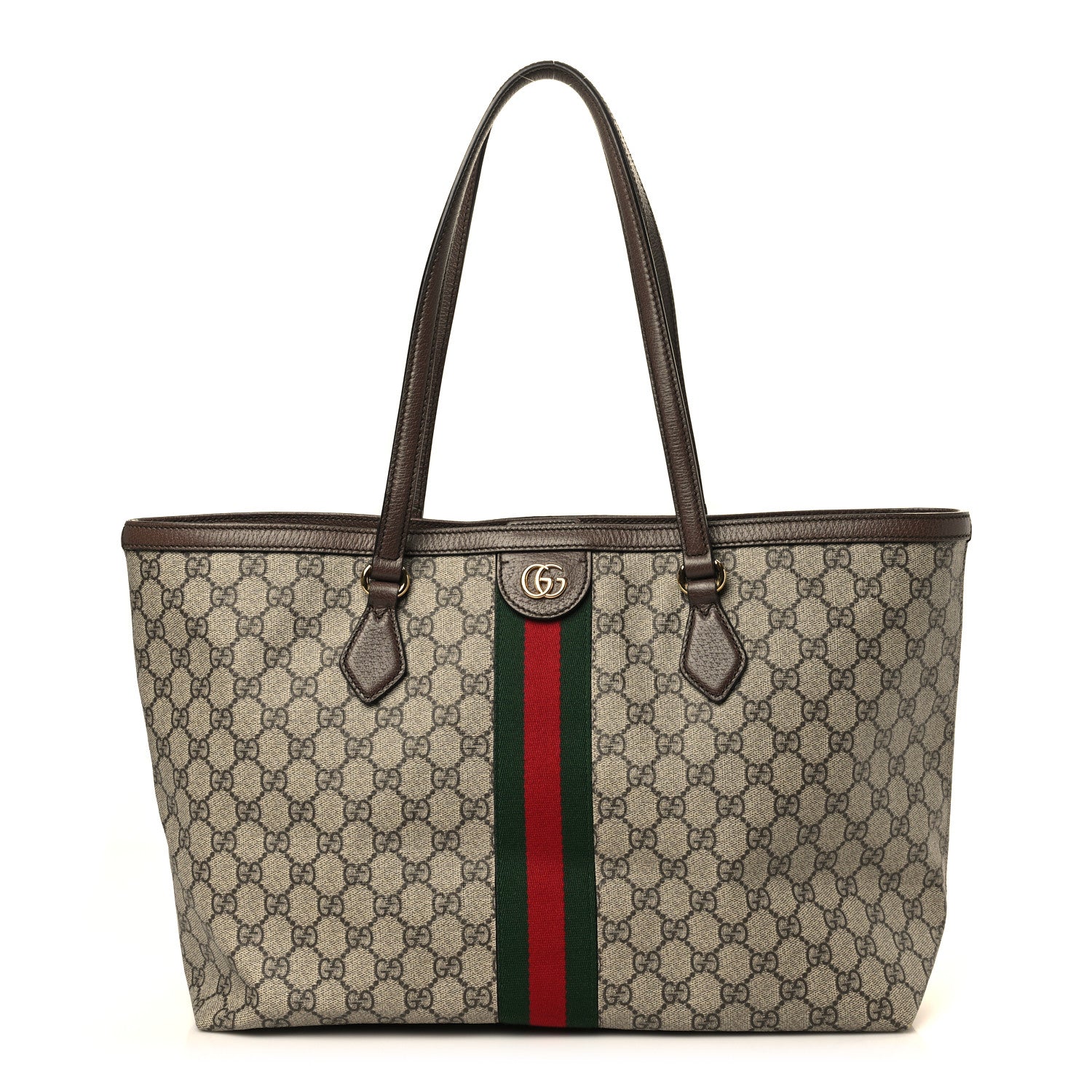 Gucci GG Supreme Monogram Medium Ophidia Shopping Tote Brown 1 of 11