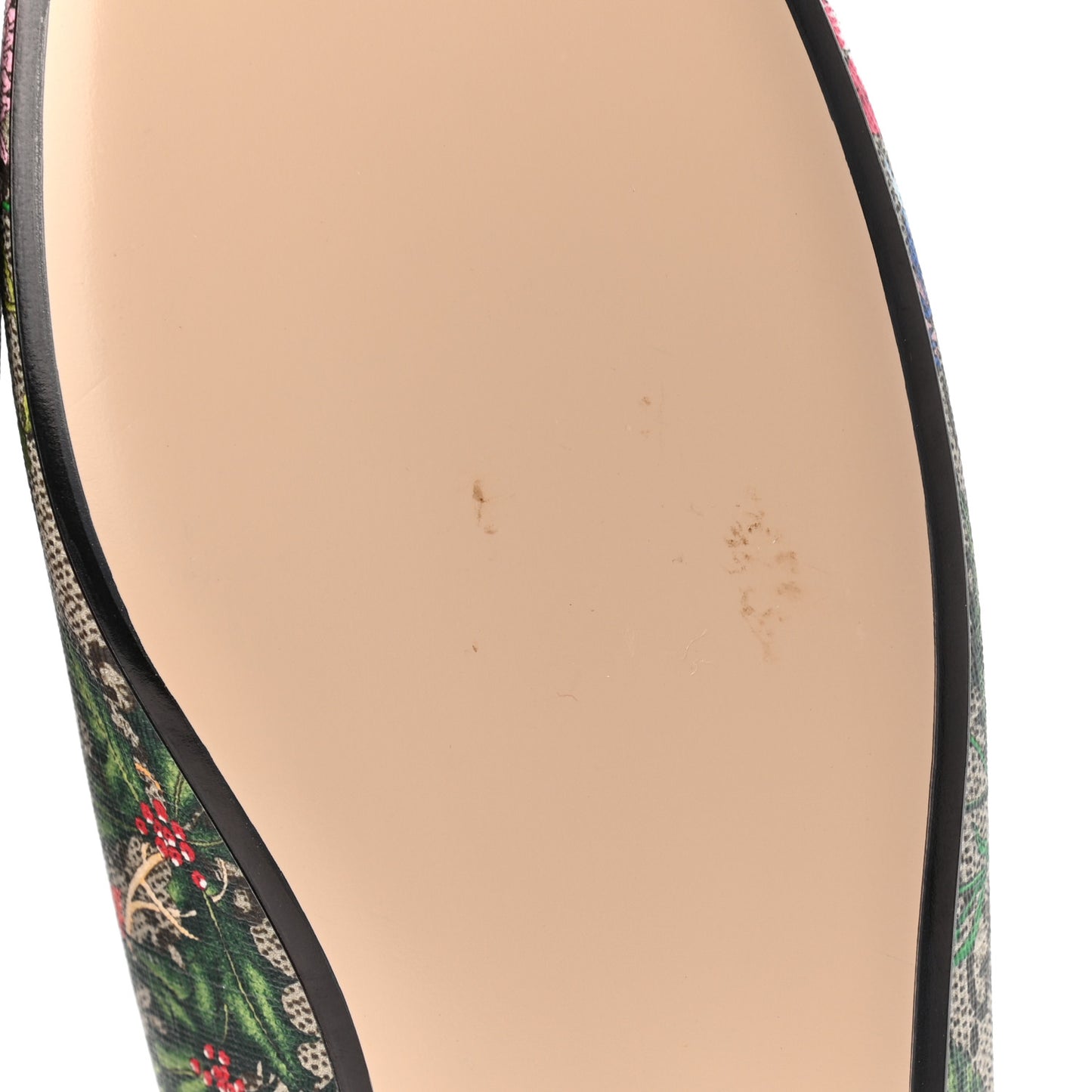 GG Supreme Monogram Flora Womens Princetown Slippers 39.5 Beige Ebony Multicolor Rosso