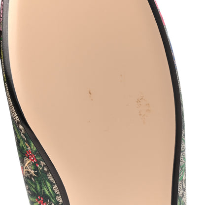 Gucci GG Supreme Monogram Flora Womens Princetown Slippers 39.5 Beige Ebony Multicolor Rosso 10 of 11