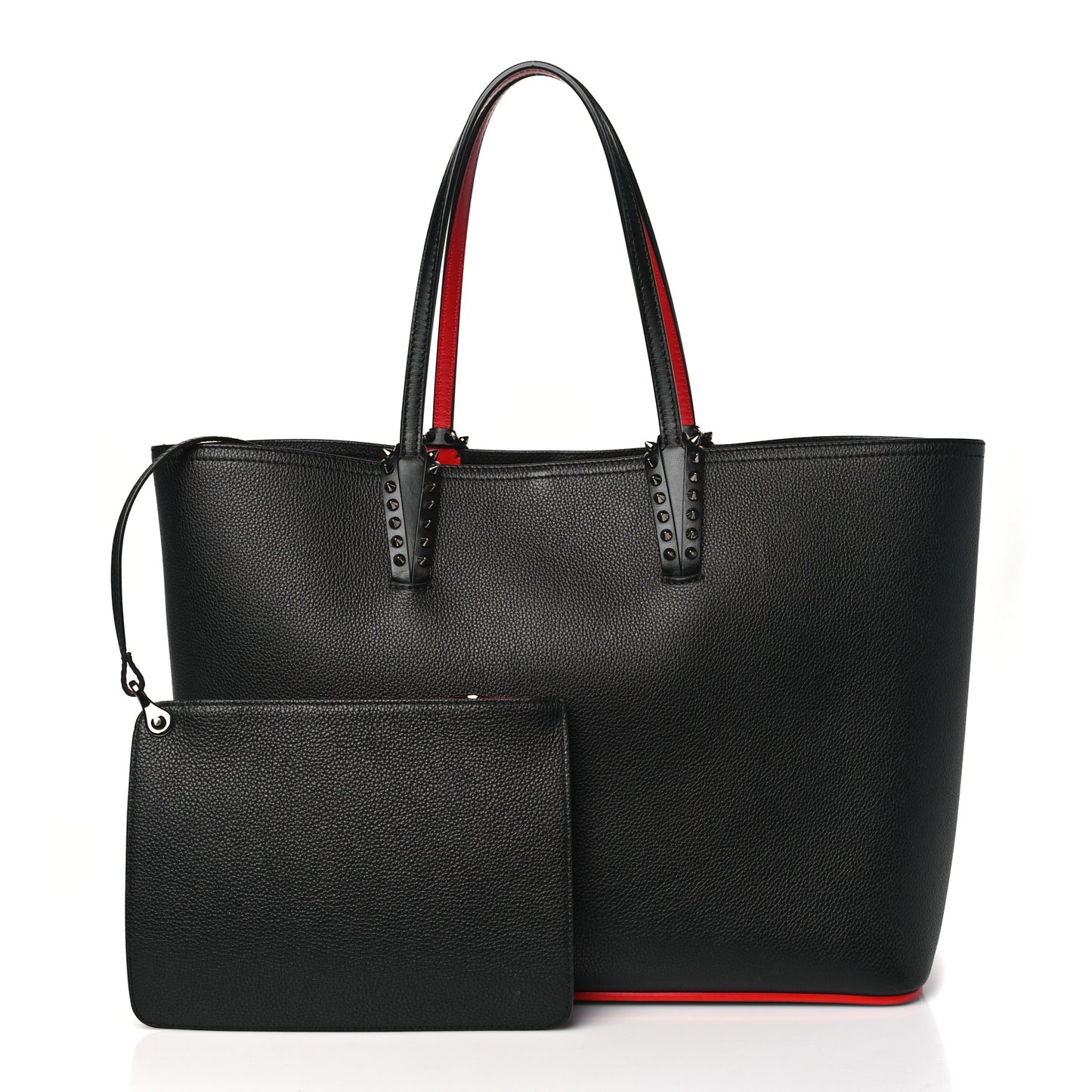 Calfskin Empire Spikes Small East West Cabata Tote Black