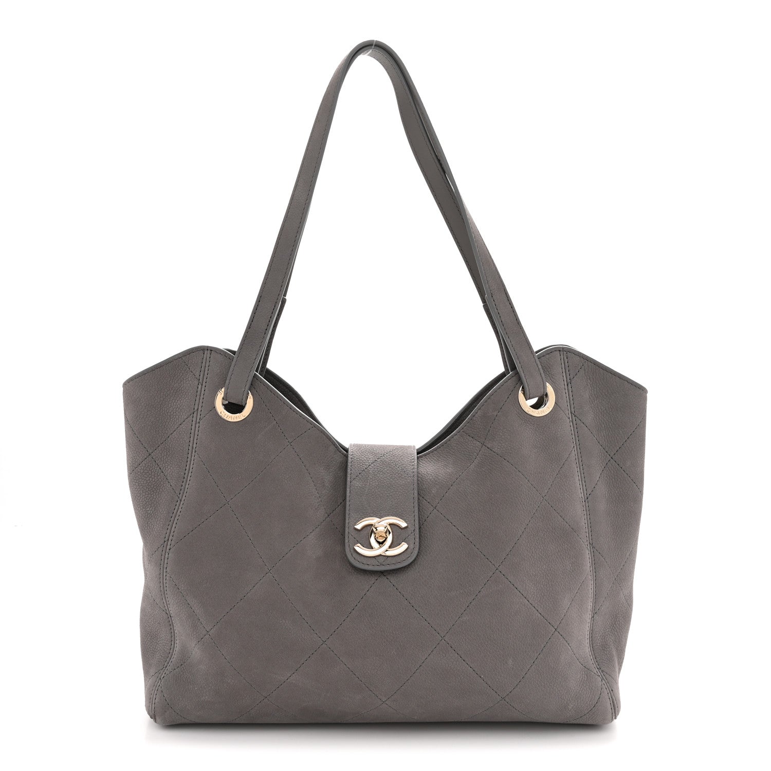 Chanel Grained Nubuck Caviar Quilted Large Shopping Bag Grey 1 of 13