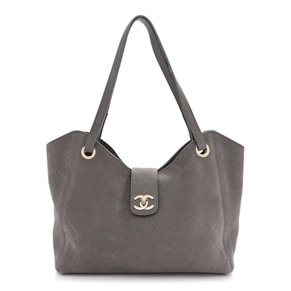 Chanel Grained Nubuck Caviar Quilted Large Shopping Bag Grey 1 of 13