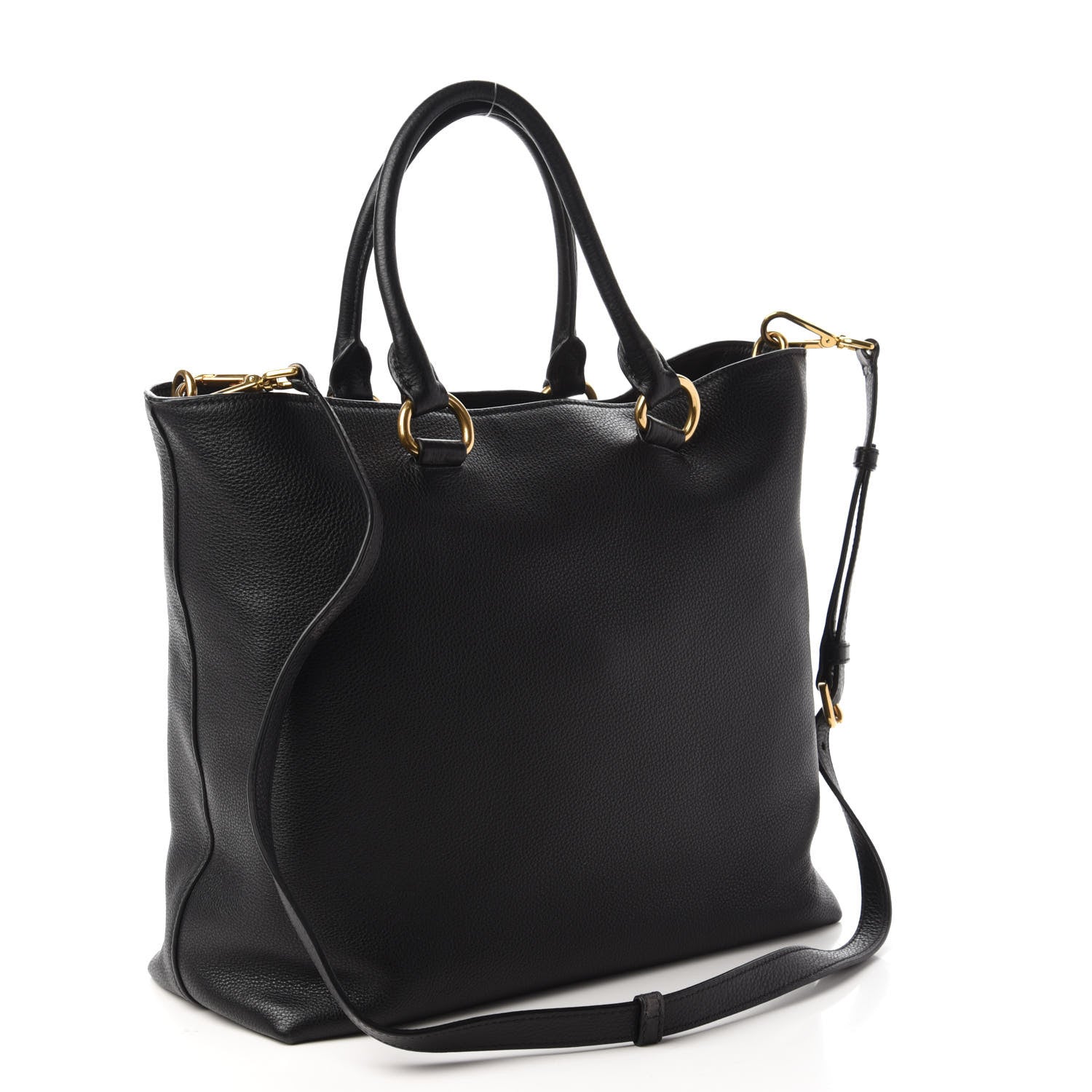 Prada Vitello Phenix Tote Black 3 of 9