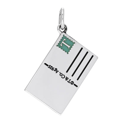 Tiffany Sterling Silver Enamel Milan Postcard Charm Blue 3 of 5