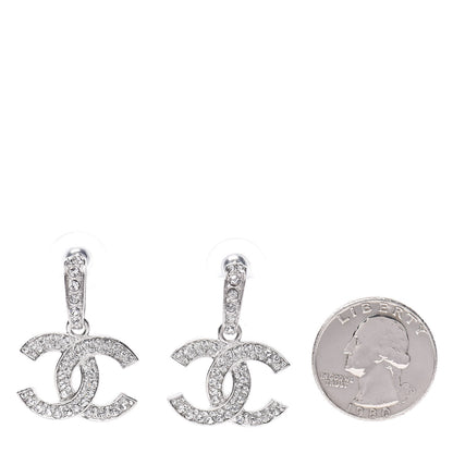 Chanel Crystal Palais Garnier CC Drop Earrings Silver 2 of 5