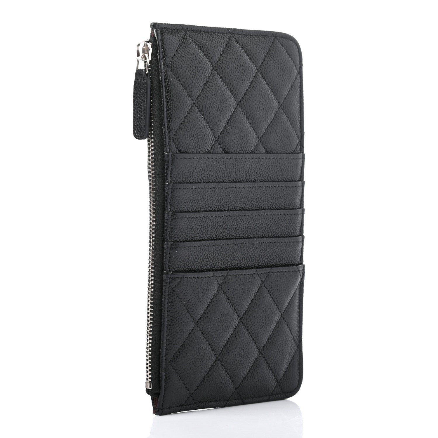 Chanel Caviar Quilted Classic Flat Wallet Pouch Black 3 of 7