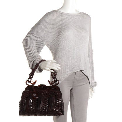Christian Dior Leather Samourai 1947 Intrecciato Frame Bag Brown 2 of 7