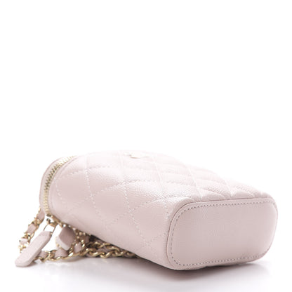 Chanel Caviar Quilted Small Vertical Coco Beauty Vanity Case With Chain Light Pink 4 of 11