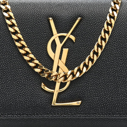 Saint Laurent Grain De Poudre Small Monogram Kate Satchel Black 6 of 8