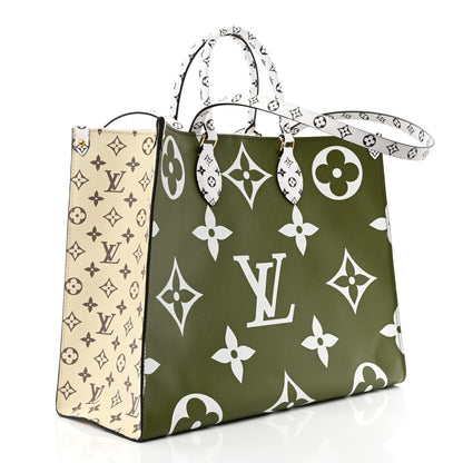 Louis Vuitton Monogram Giant Onthego GM Kaki Beige 3 of 10