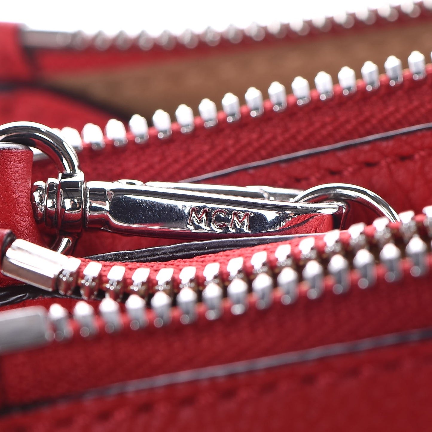 Grained Calfskin Milla Double Crossbody Bag Ruby Red