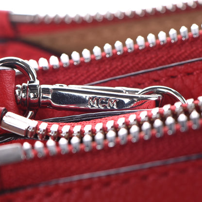MCM Grained Calfskin Milla Double Crossbody Bag Ruby Red 12 of 17
