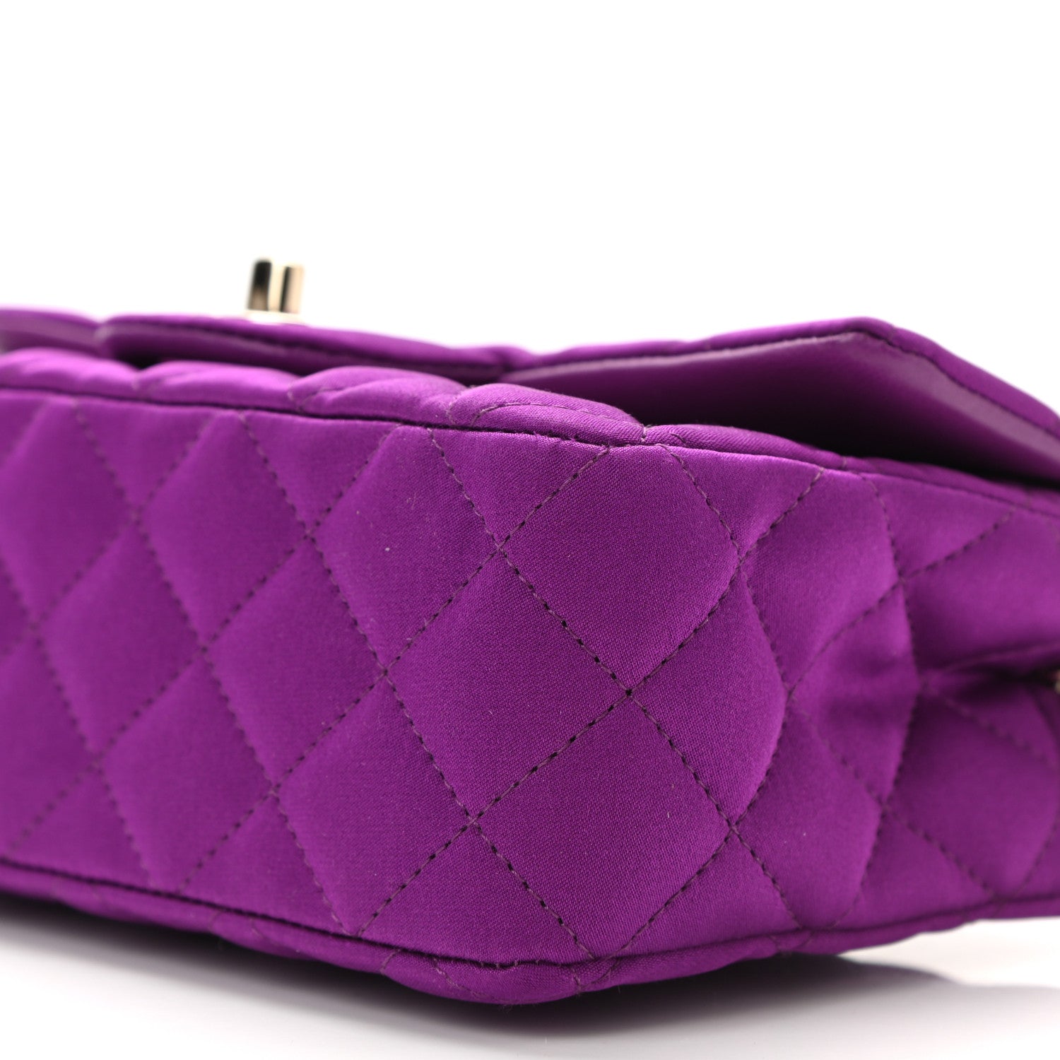 Chanel Satin Quilted Mini Rectangular Flap Purple 10 of 10