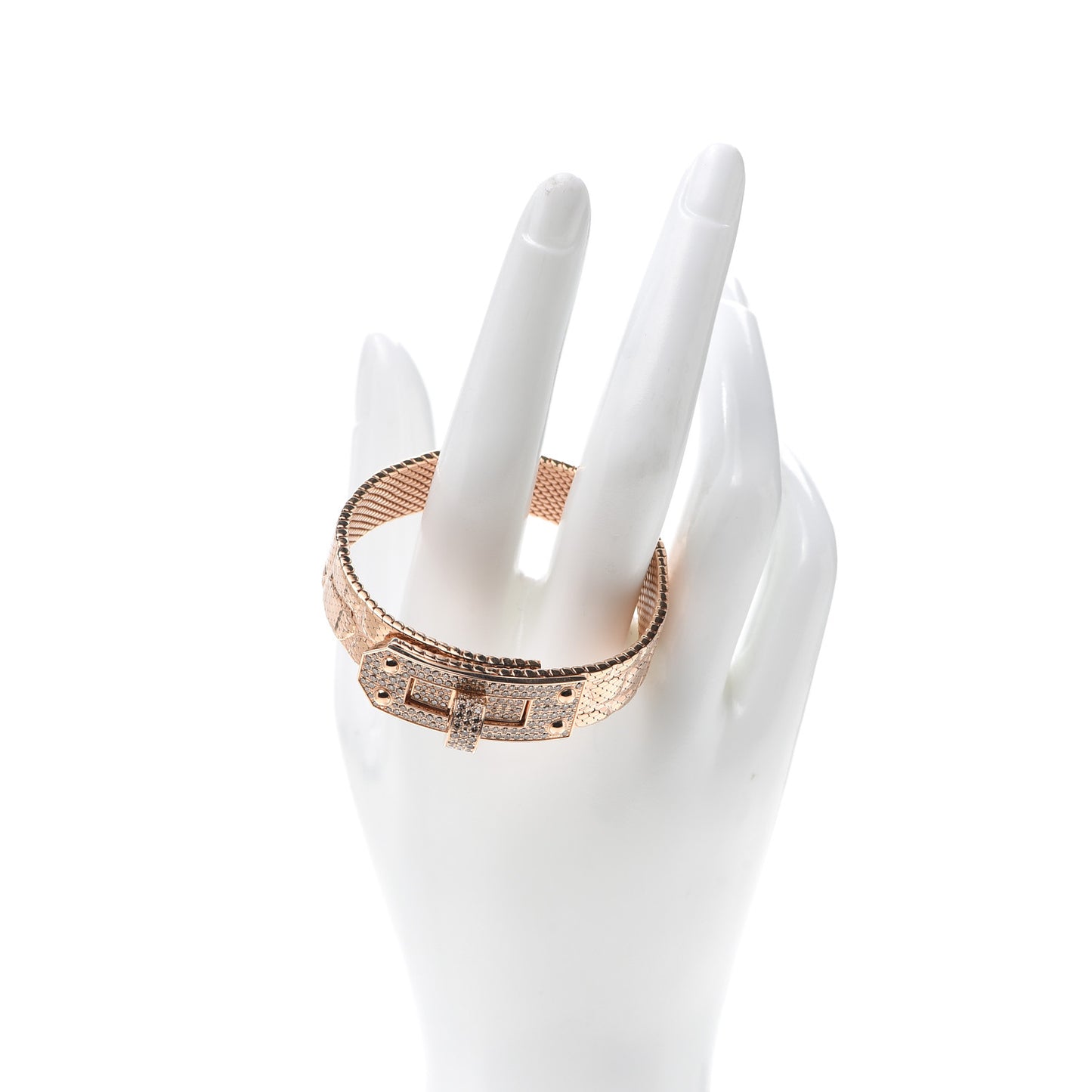 18K Rose Gold Diamond MM Kelly Milanese Bracelet SH