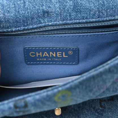 Chanel Denim Quilted Mini Denim Mood Rectangular Flap Blue Multicolor 8 of 9